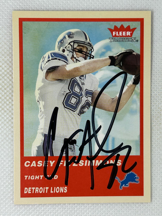 2004 Fleer Tradition Casey Fitzsimmons #170 Detroit Lions Signed Card