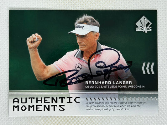 2024 Upper Deck Portfolio SP Authentic Authentic Moments #26 Bernhard Langer Signed Card