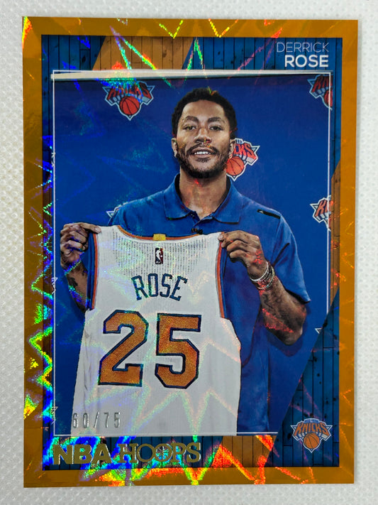 2016-17 Panini Donruss Orange Explosion /75 Derrick Rose #62 New York Knicks
