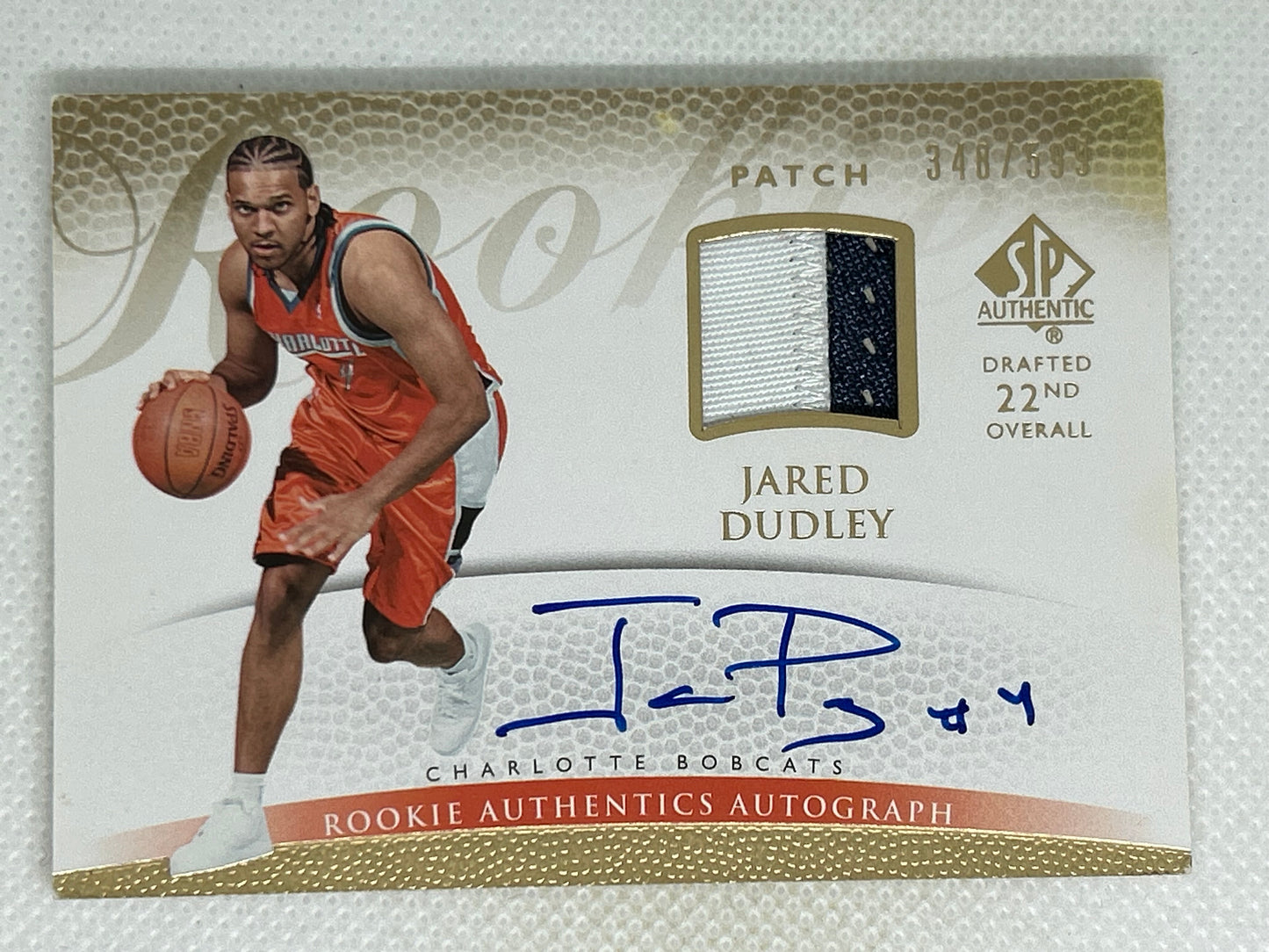 2007-08 SP Authentic Authentics /599 Jared Dudley #131 RPA Rookie Patch Autograph Charlotte Bobcats