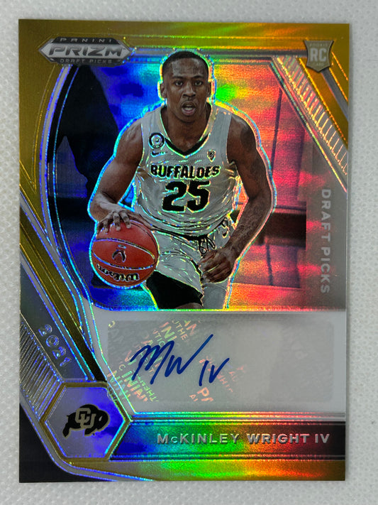2021 Panini Prizm Draft Picks Gold Prizm Autograph /10 #DP-MWR McKinley Wright IV Colorado Buffaloes