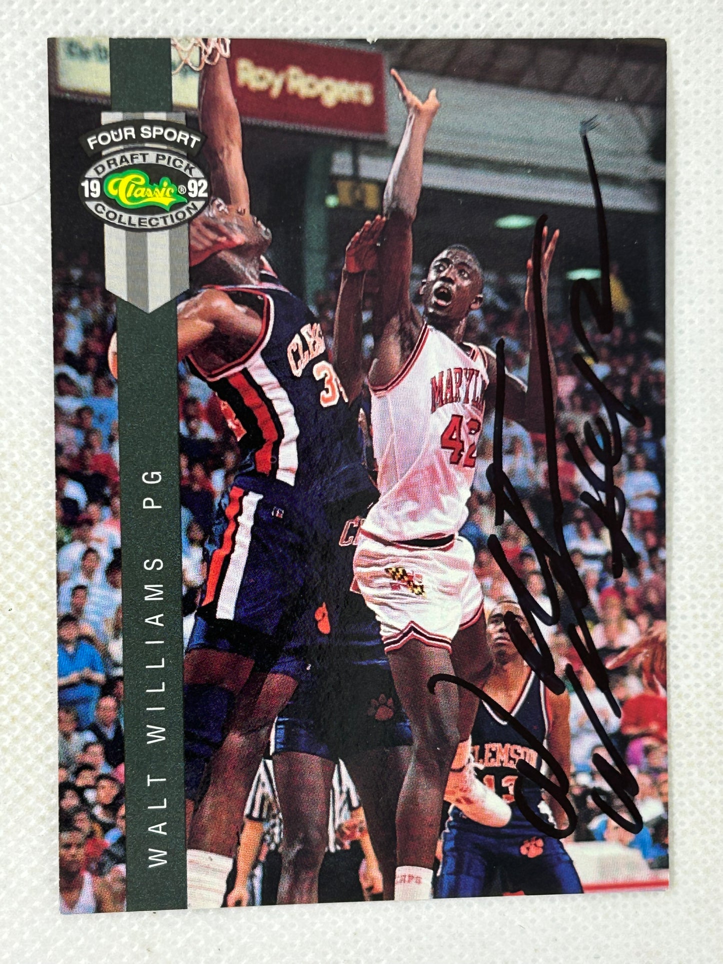 1992 Classic 4 Sport Draft Walt Williams #2 Silver Sacramento Kings Signed Card