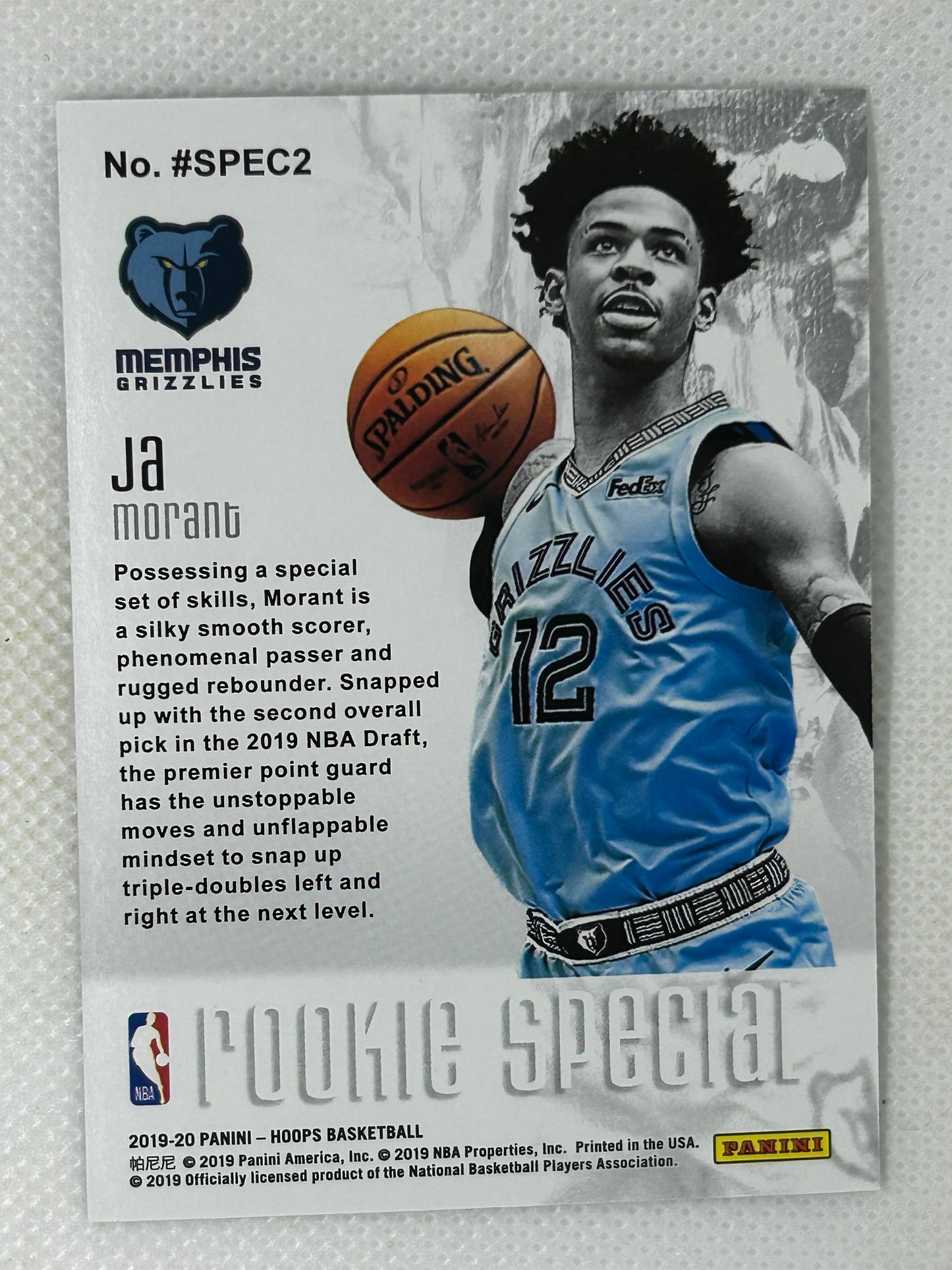 2019-20 Panini Hoops Ja Morant Ready For Takeoff Rookie Special #SPEC2 Memphis Grizzlies