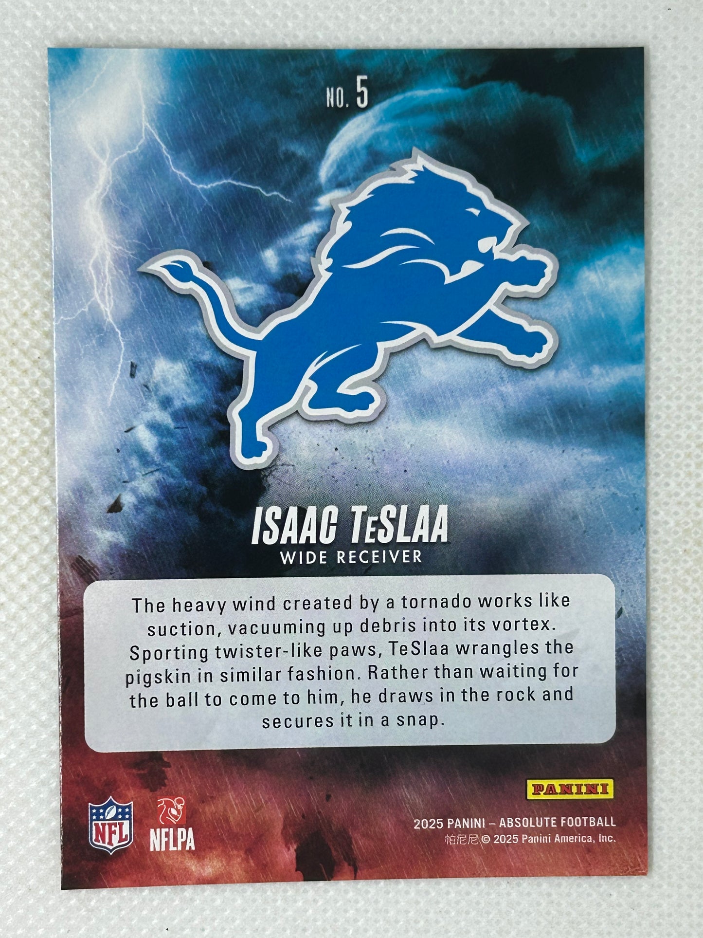 2025 Panini Absolute By Storm Isaac Teslaa #5 Detroit Lions