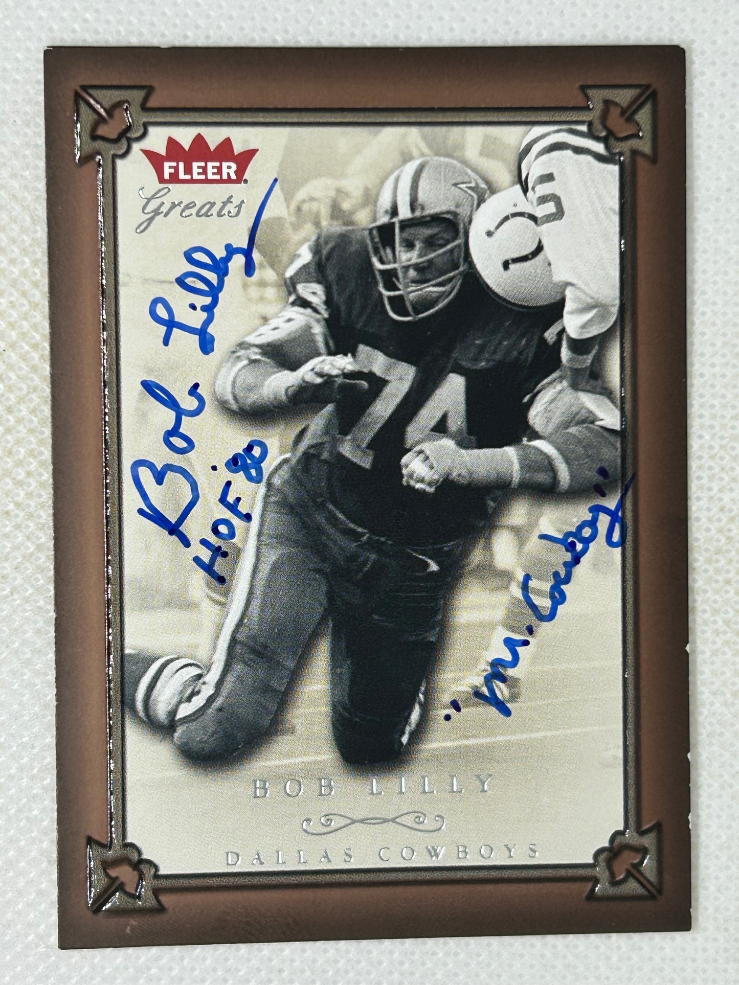2004 Fleer Greats Of The Game Bob Lilly #59 Dallas Cowboys "Mr Cowboy" Signed Card