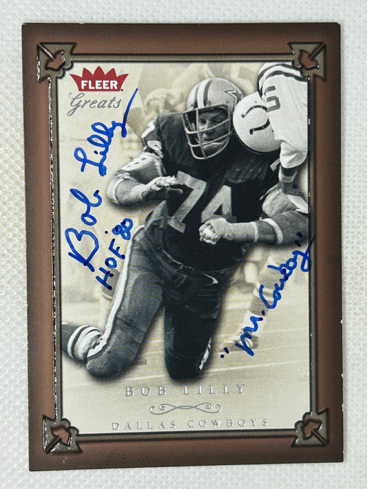 2004 Fleer Greats Of The Game Bob Lilly #59 Dallas Cowboys "Mr Cowboy" Signed Card