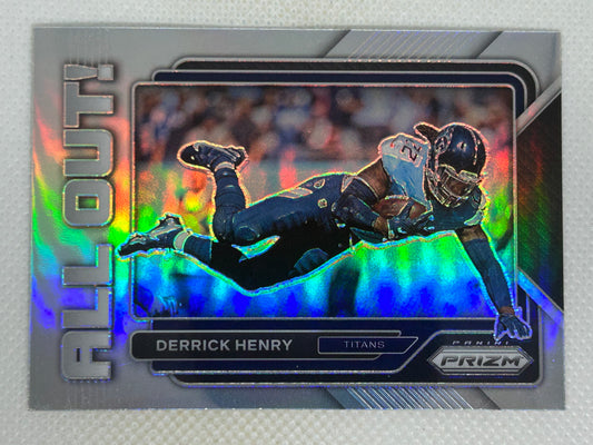 2022 Panini Prizm Derrick Henry Silver Prizm All Out! #AO-6 Tennessee Titans