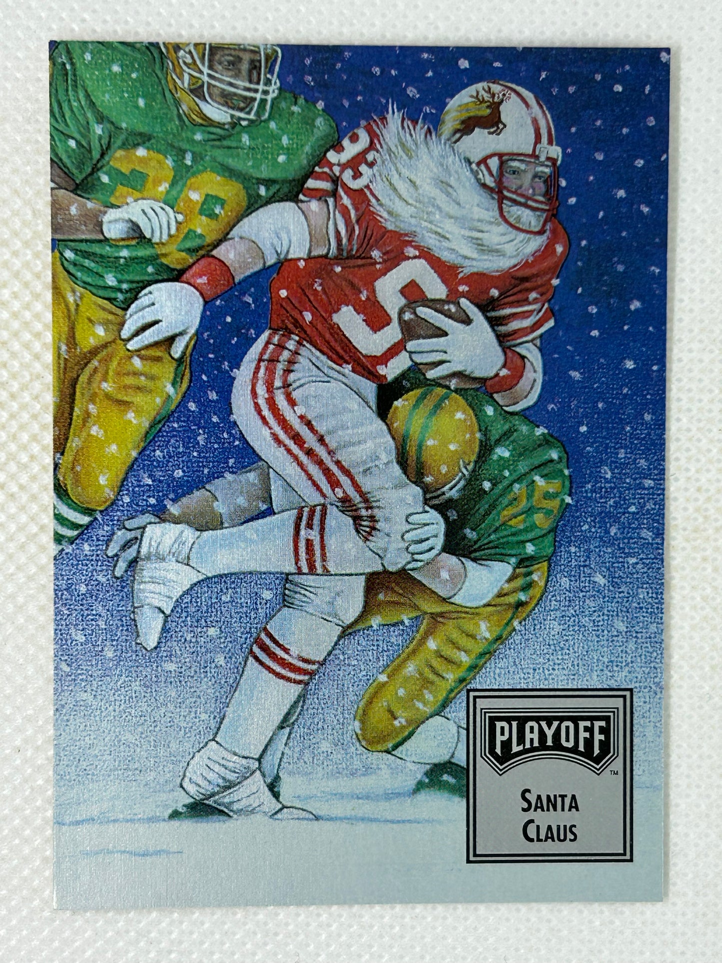 1993 Playoff NFL Properties Christmas #NNO Santa Claus Running Back