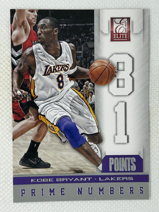 2012-13 Panini Elite Prime Numbers Kobe Bryant #24 Los Angeles Lakers
