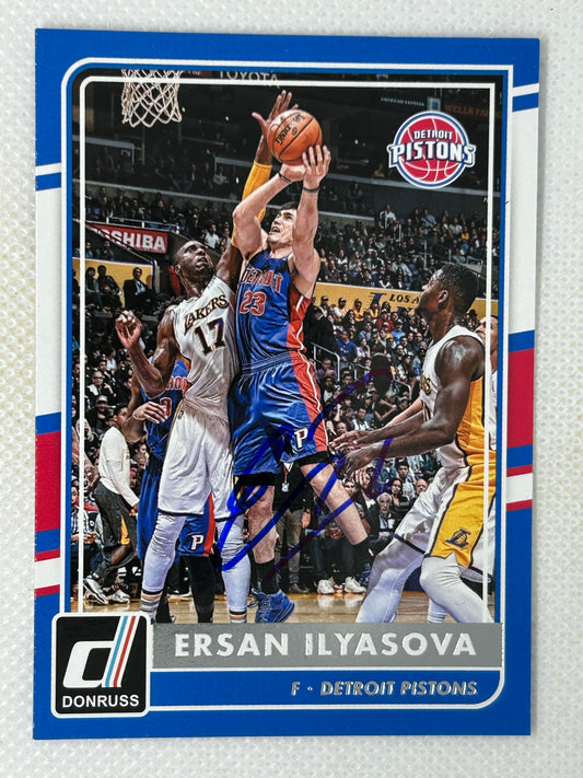 2015-16 Panini Donruss #184 Ersan Ilyasova Detroit Pistons Signed Card