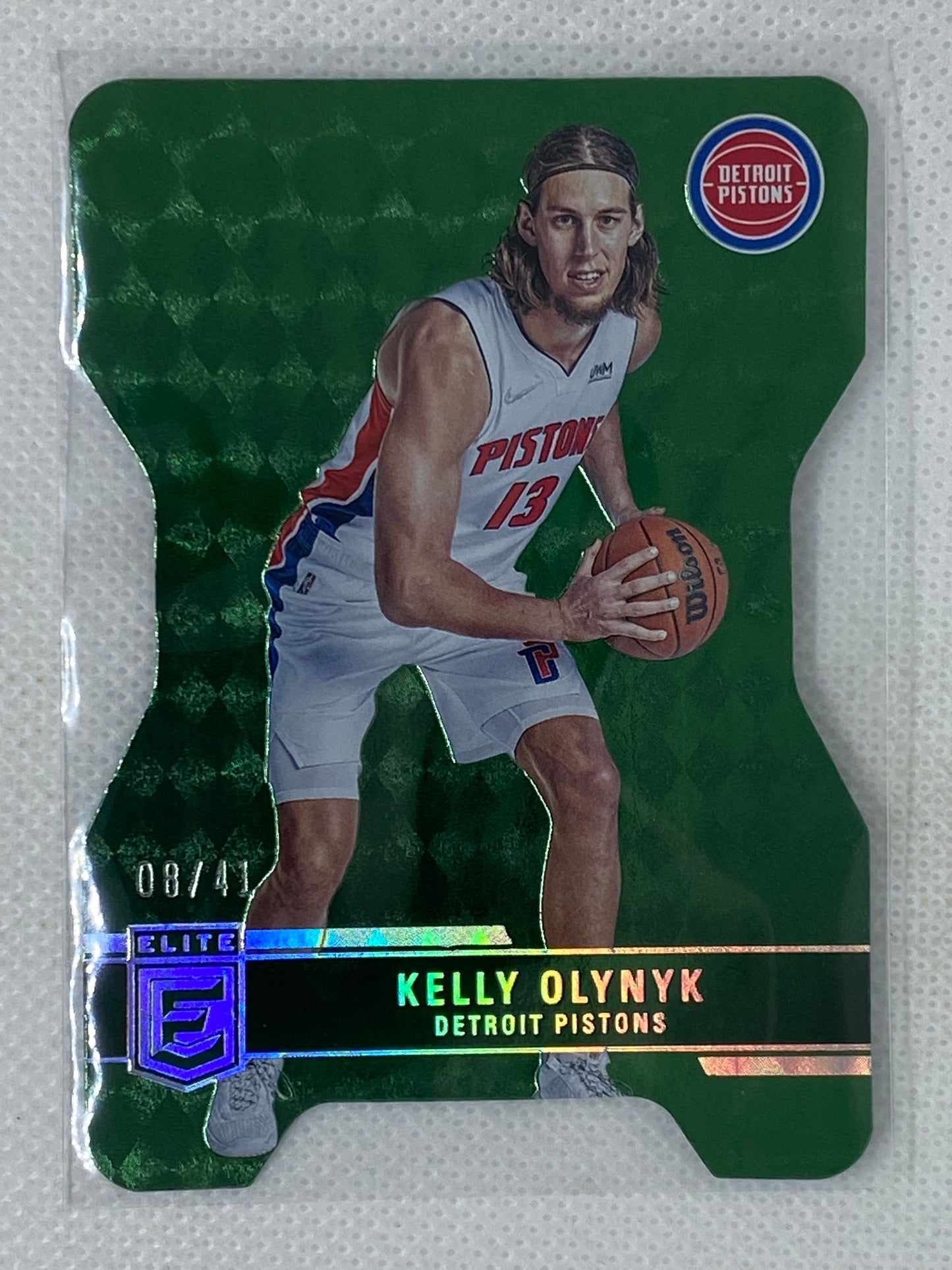 2021-22 Panini Elite Green Die-Cut Kelly Olynyk #151 /41 Detroit Pistons