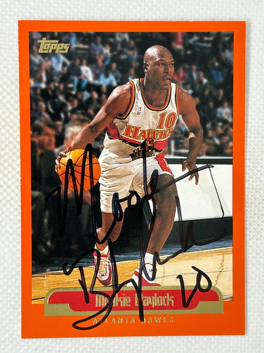 1999-00 Topps Orange Border #67 Mookie Blaylock Atlanta Hawks Signed Card