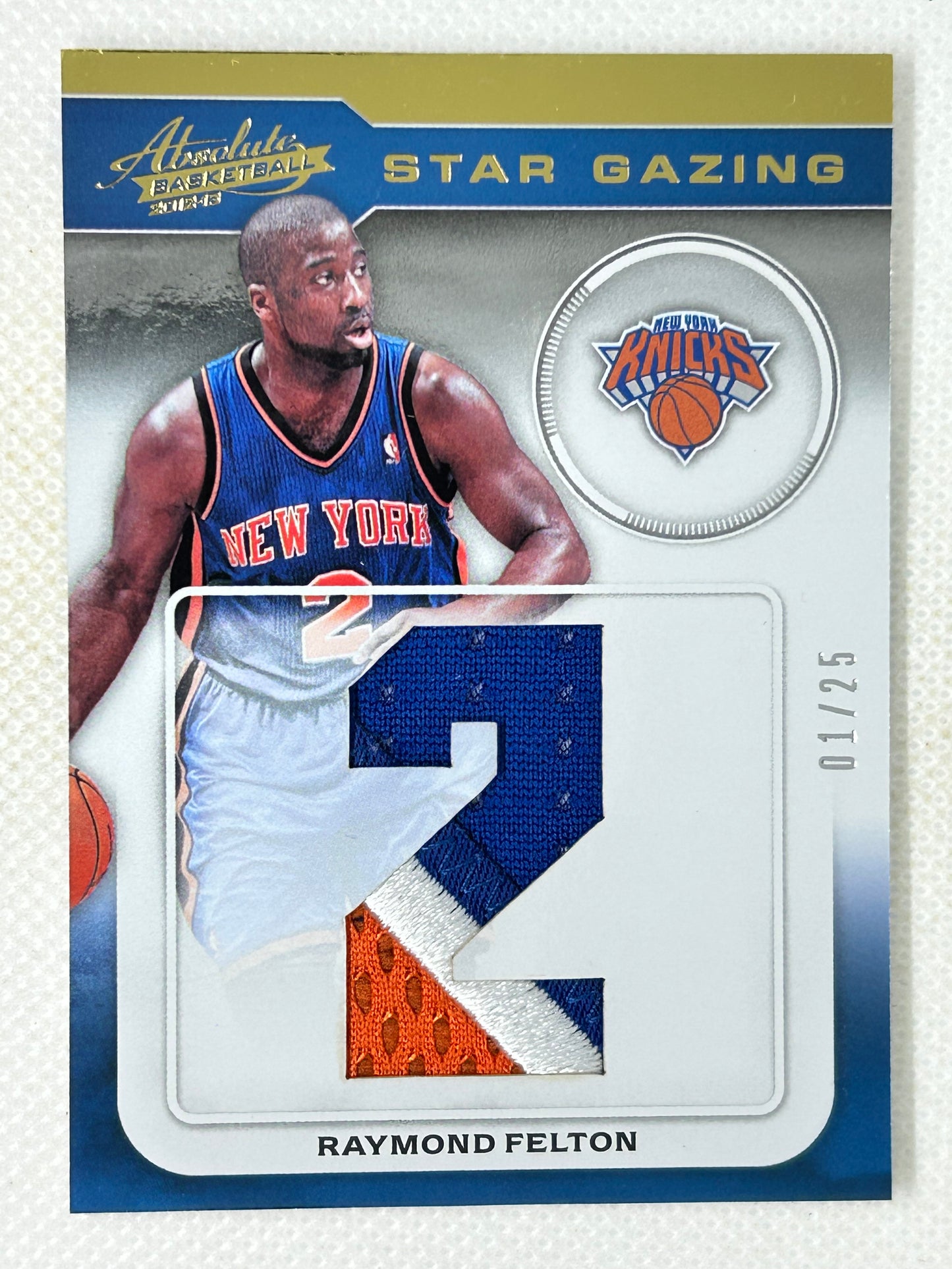 2012-13 Panini Absolute Memorabilia Star Gazing Prime Patch #23 Raymond Felton /25 New York Knicks