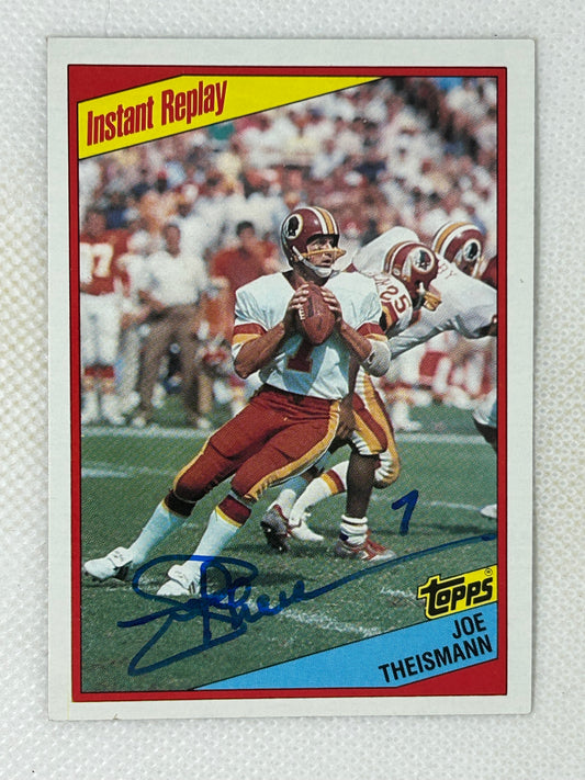1984 Topps Instant Replay Joe Theismann #391 Washington Redskins Signed Card