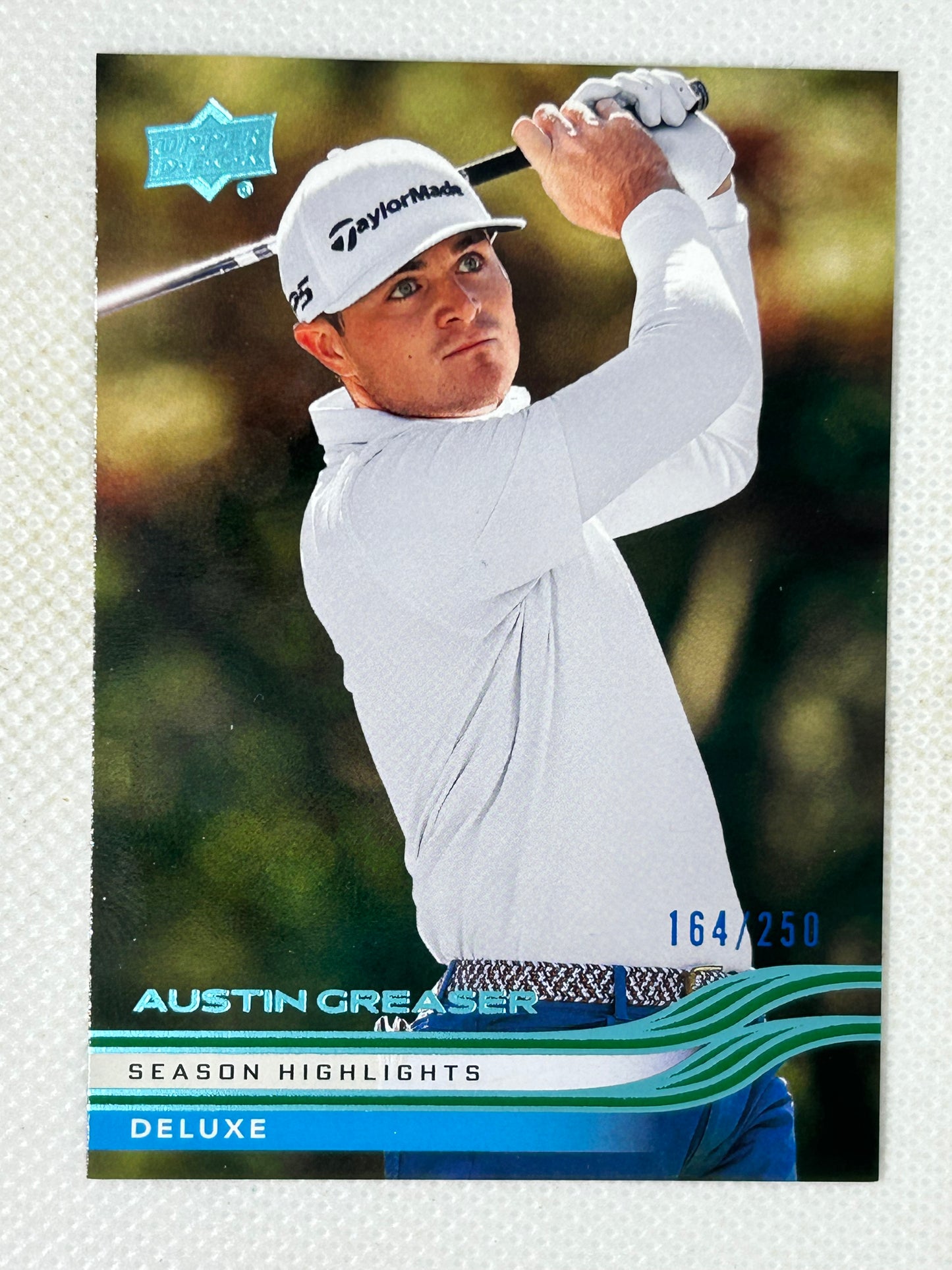 2026 Upper Deck Golf Blue Foil #58 Deluxe /250 Austin Greaser