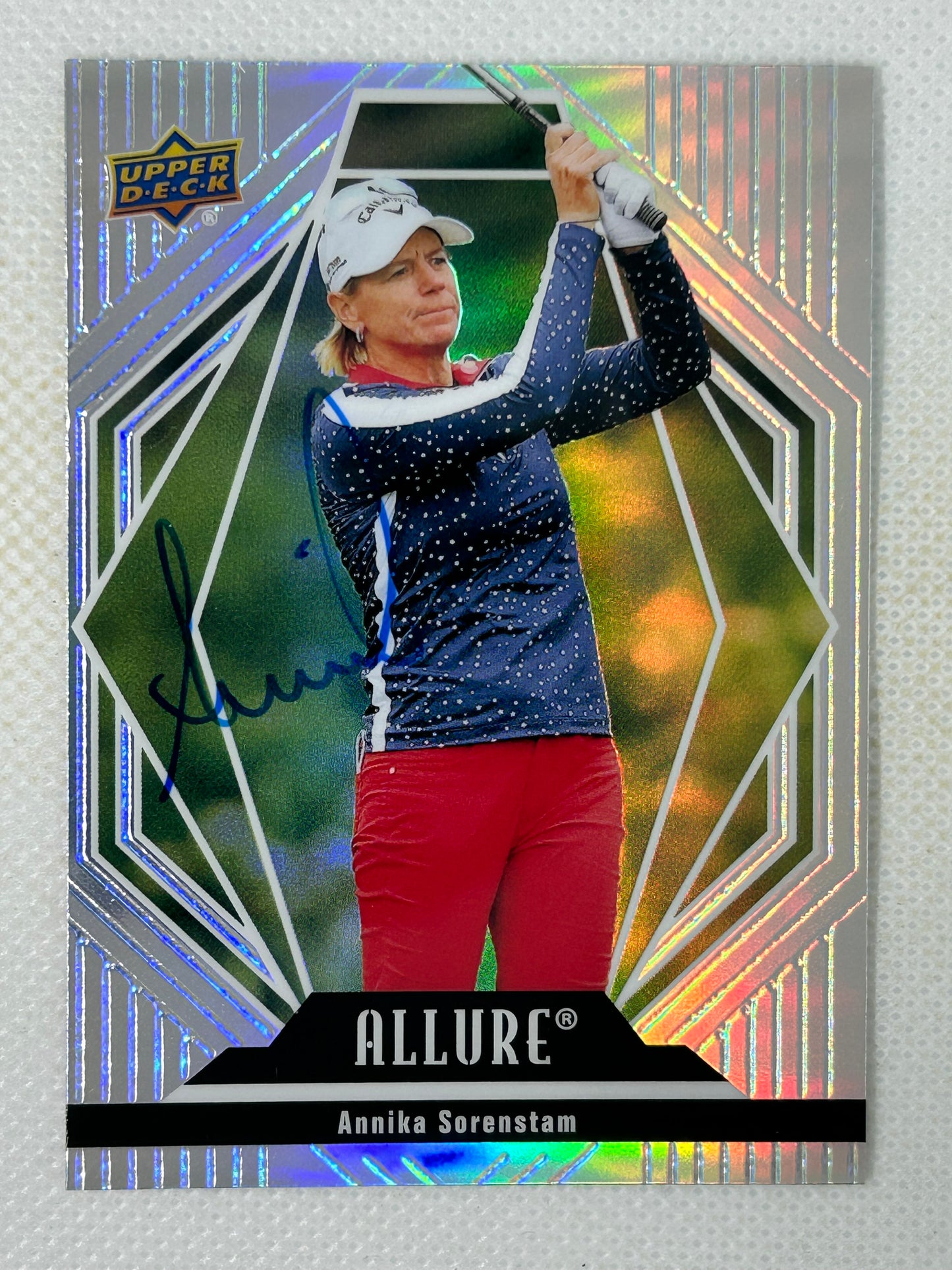 2024 Upper Deck Portfolio Golf Allure Refractor #AAS Annika Sorenstam Signed Card