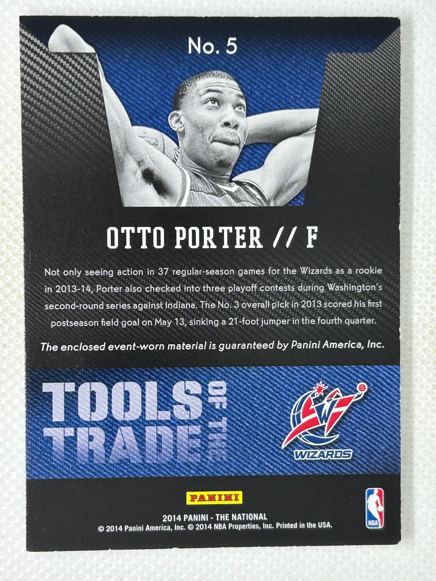 2014 Panini National Convention Tools of the Trade Cracked Ice Shoe Relic Otto Porter #5 Washington Wizards