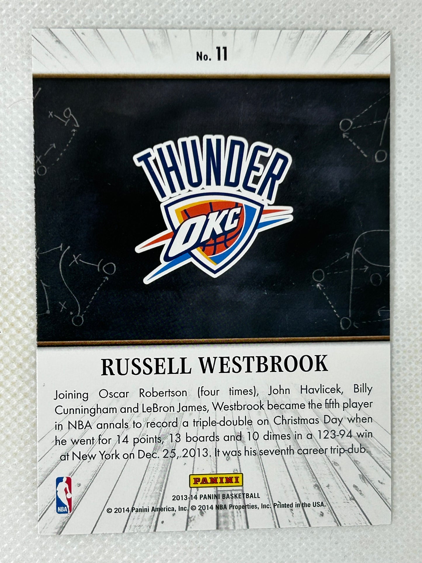 2013-14 Panini Knight School Russell Westbrook #11 Oklahoma City Thunder