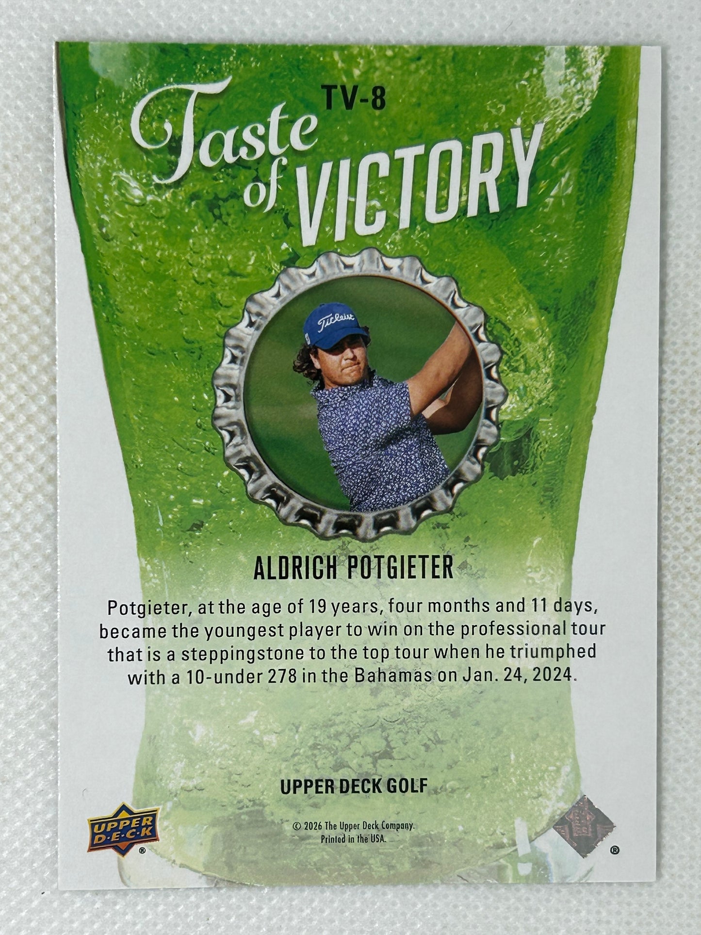 2026 Upper Deck Golf Aldrich Potgieter Taste of Victory #TV-8
