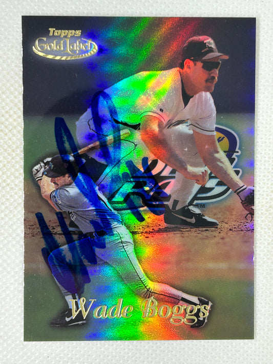 1999 Topps Gold Label #27 Wade Boggs Tampa Bay Rays Signed Card
