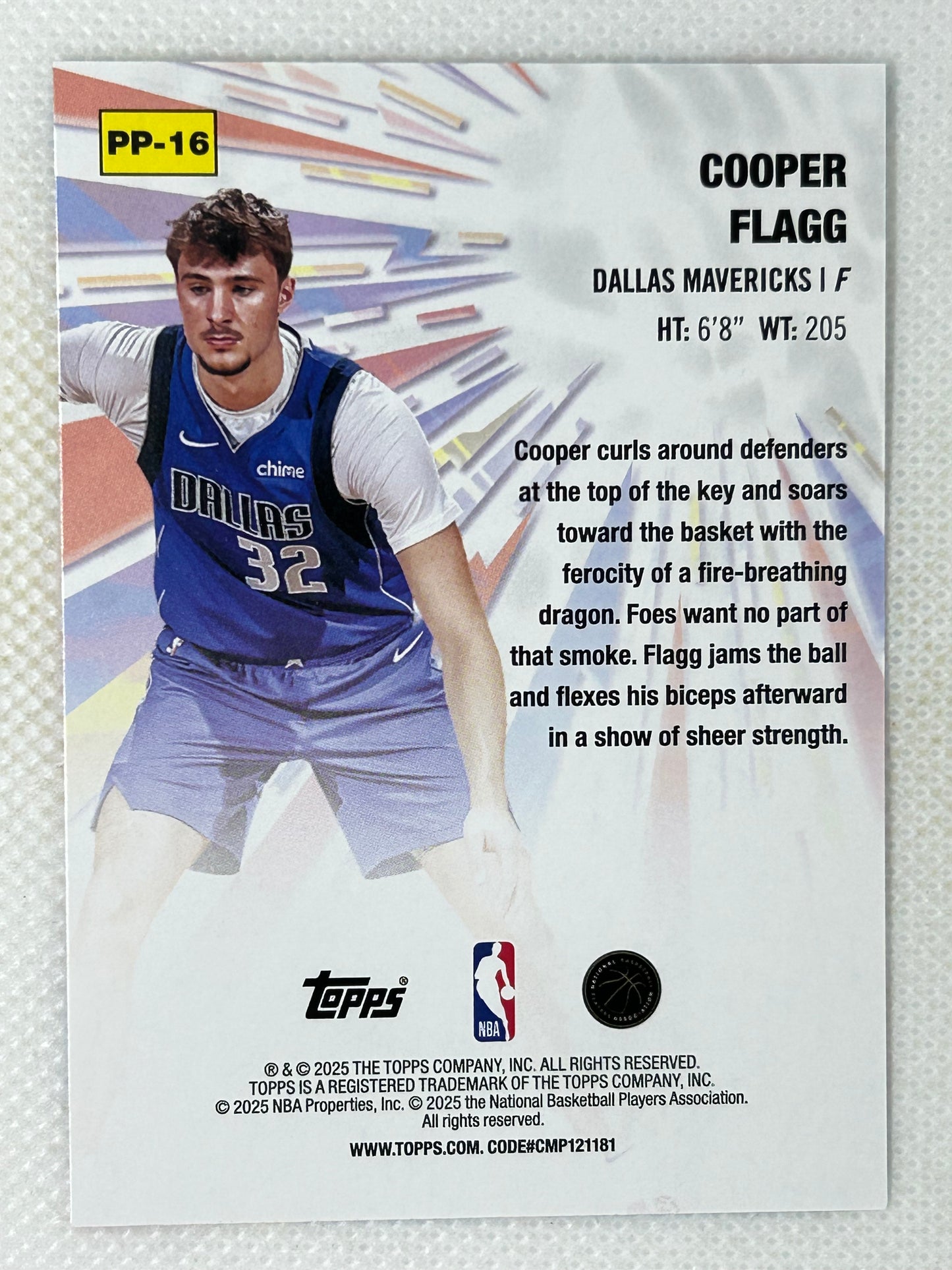 2025-26 Topps Power Players RC Cooper Flagg #PP-16 Dallas Mavericks