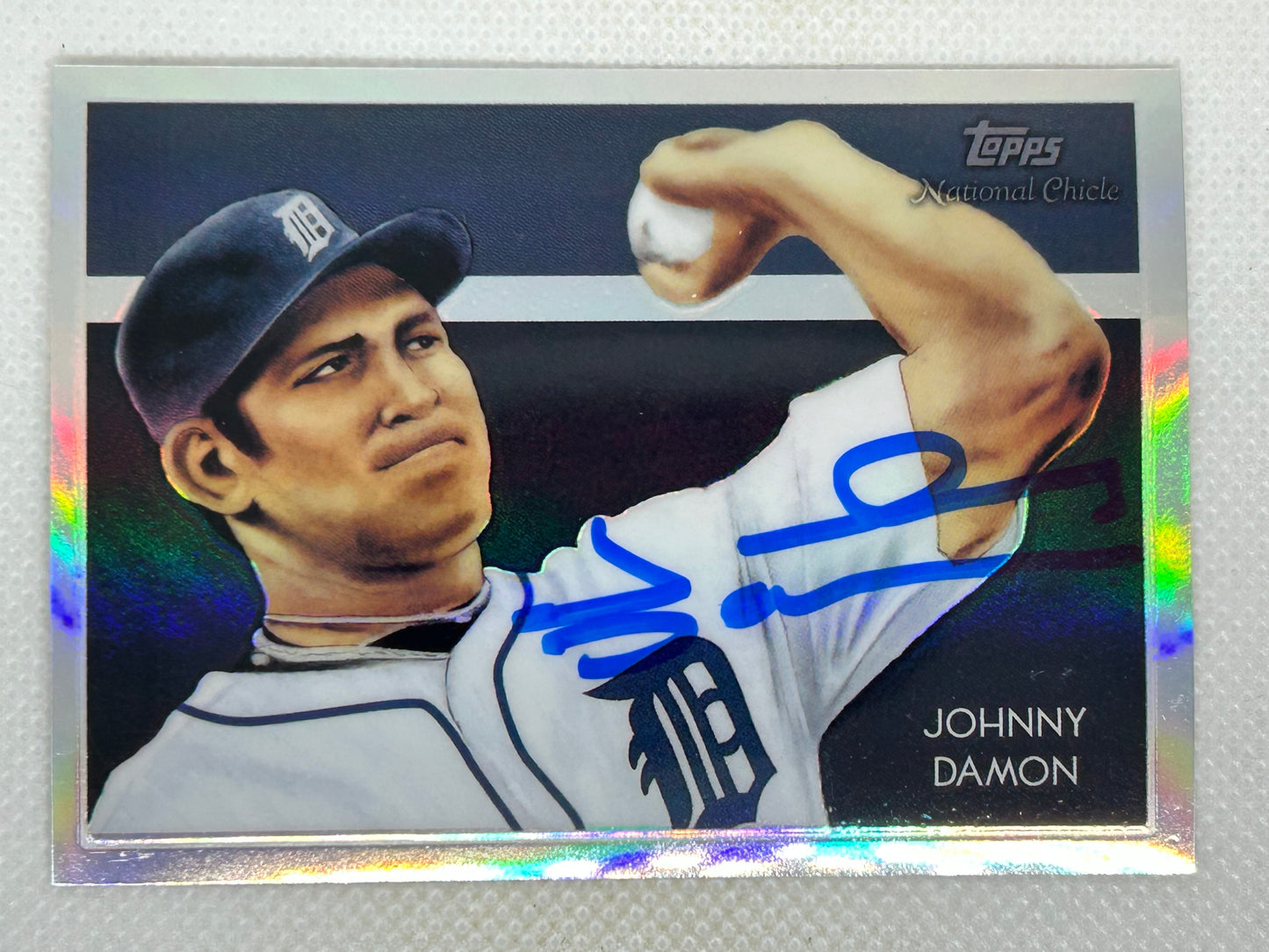 2010 Topps Chrome National Chicle Refractor #CC16 /499 Johnny Damon Detroit Tigers Signed Card