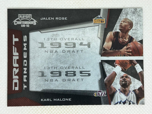 2009-10 Panini Playoff Contenders Draft Tandems #15 Jalen Rose & Karl Malone