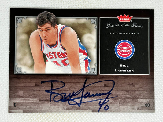 2005-06 Fleer Greats of the Game Bill Lambeer Autograph #GG-BL Detroit Pistons