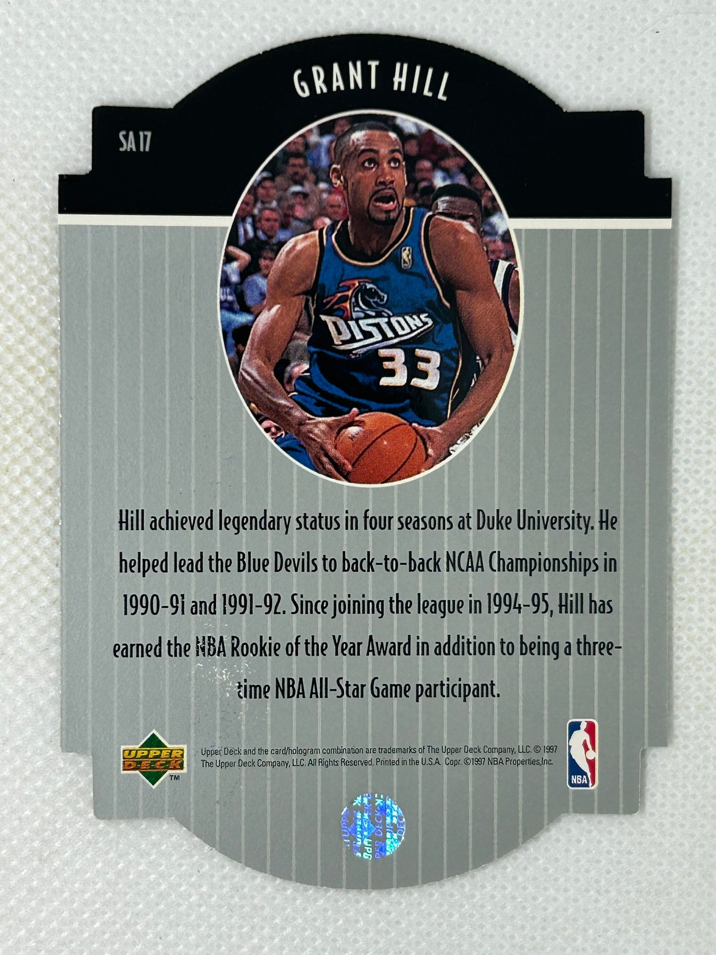 1997-98 Upper Deck Star Attractions Die Cut Grant Hill #SA17 Detroit Pistons