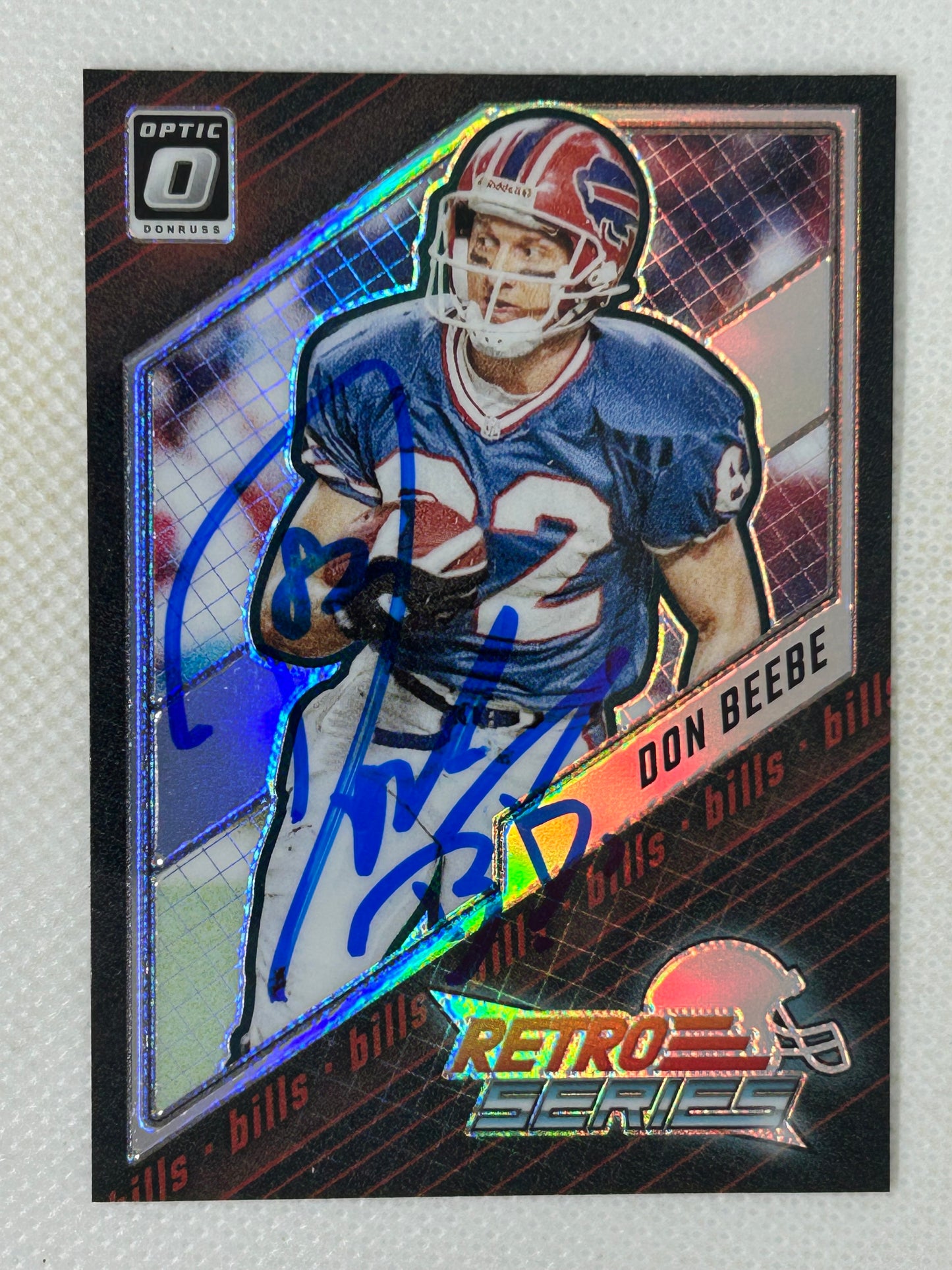 2023 Panini Optic #9 Don Beebe Retro Series Silver Prizm Buffalo Bills Signed Card