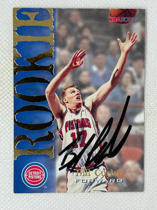 1994-95 Skybox Bill Curley #321 Rookie Card Detroit Pistons Signed Card
