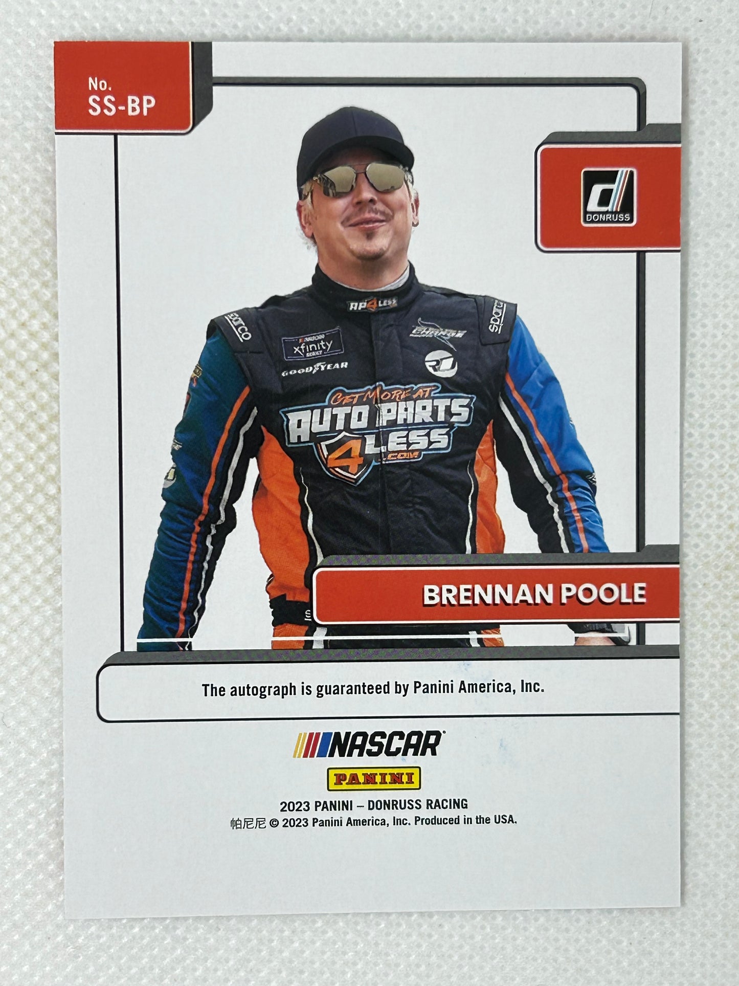 2023 Panini Donruss NASCAR Signature Series Brennan Poole #SS-BP