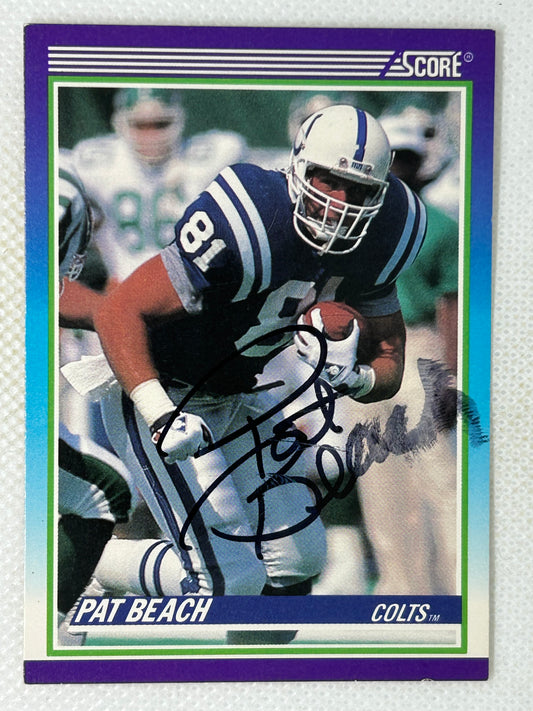 1990 Score Pat Beach #505 Indianapolis Colts Signed Card