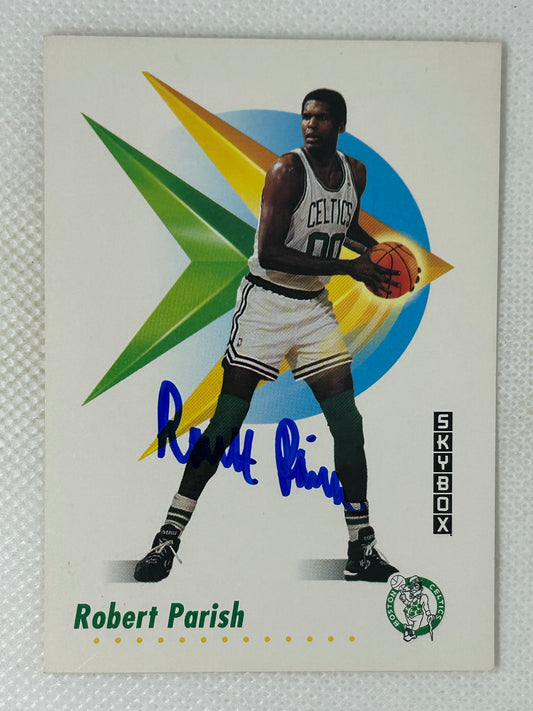 1991-92 SkyBox Robert Parish #18 Boston Celtics Signed Card