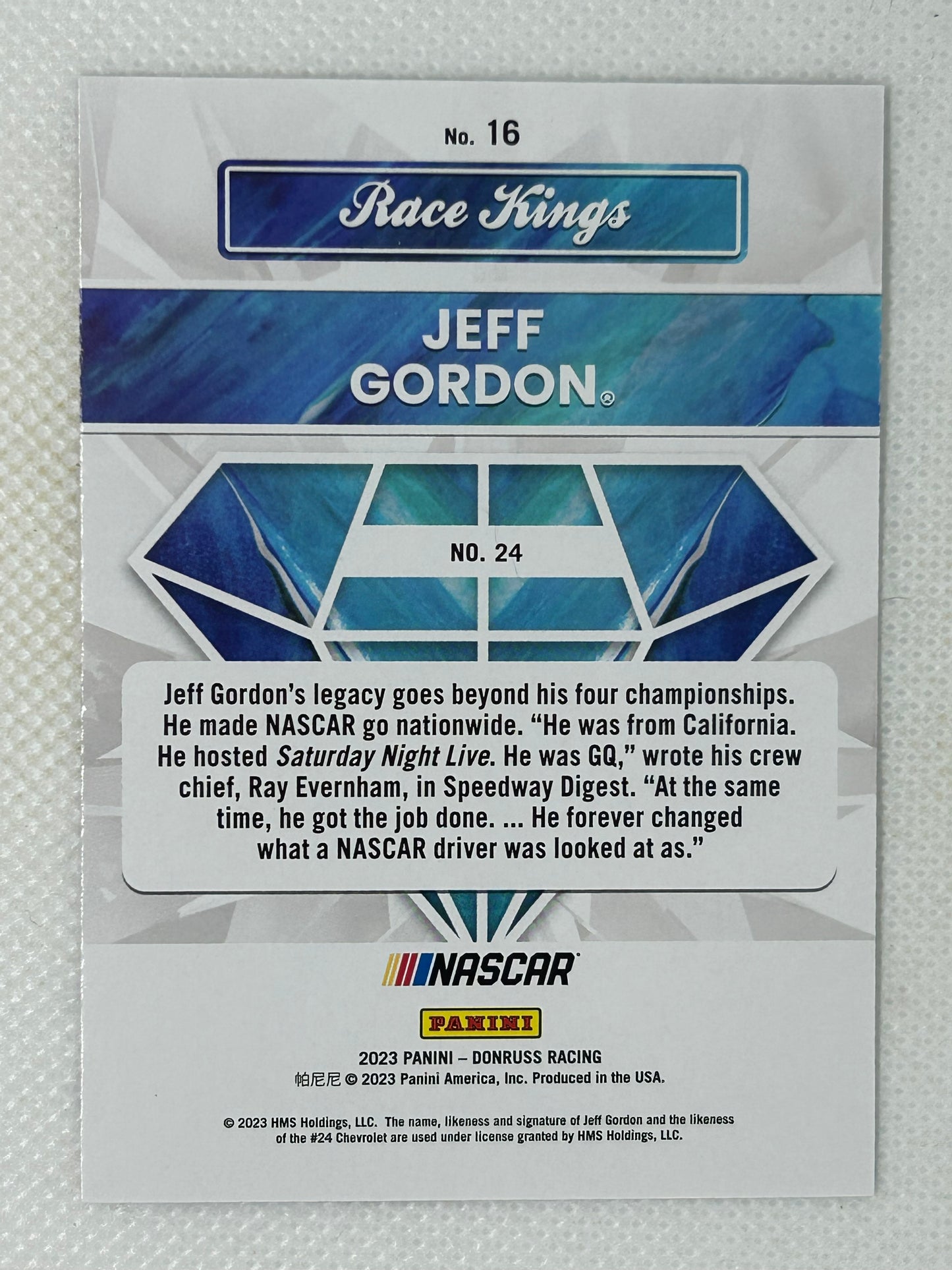 2023 Panini Donruss NASCAR Race Kings Jeff Gordon #16