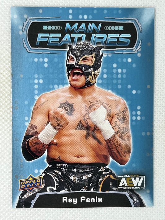 2022 Upper Deck AEW Wrestling Main Features Blue Parallel Rey Fenix #MF-28