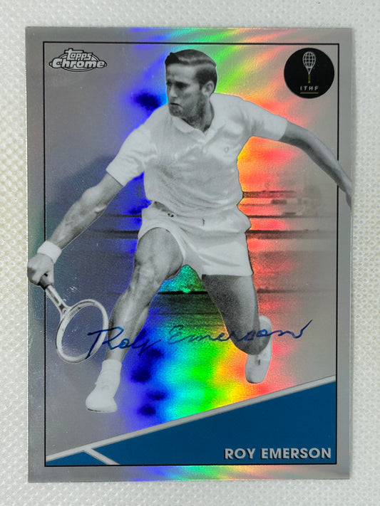 2021 Topps Chrome Silver Refractor #94 Roy Emerson HOF Signed Card