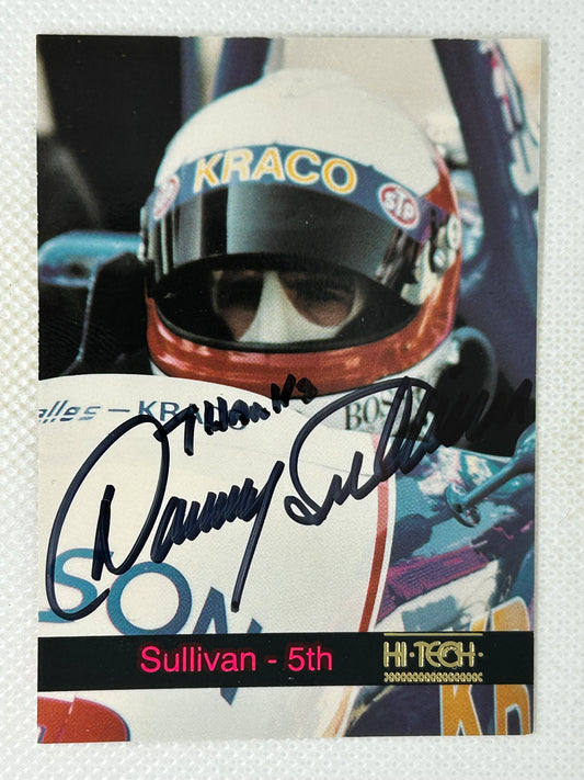 1992 Hi Tech Trading Card Indy Danny Sullivan 92’ Indy P1 #8 Signed Card