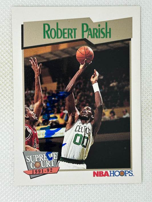 1991-92 NBA Hoops Supreme Court #452 Robert Parish Boston Celtics Signed Card