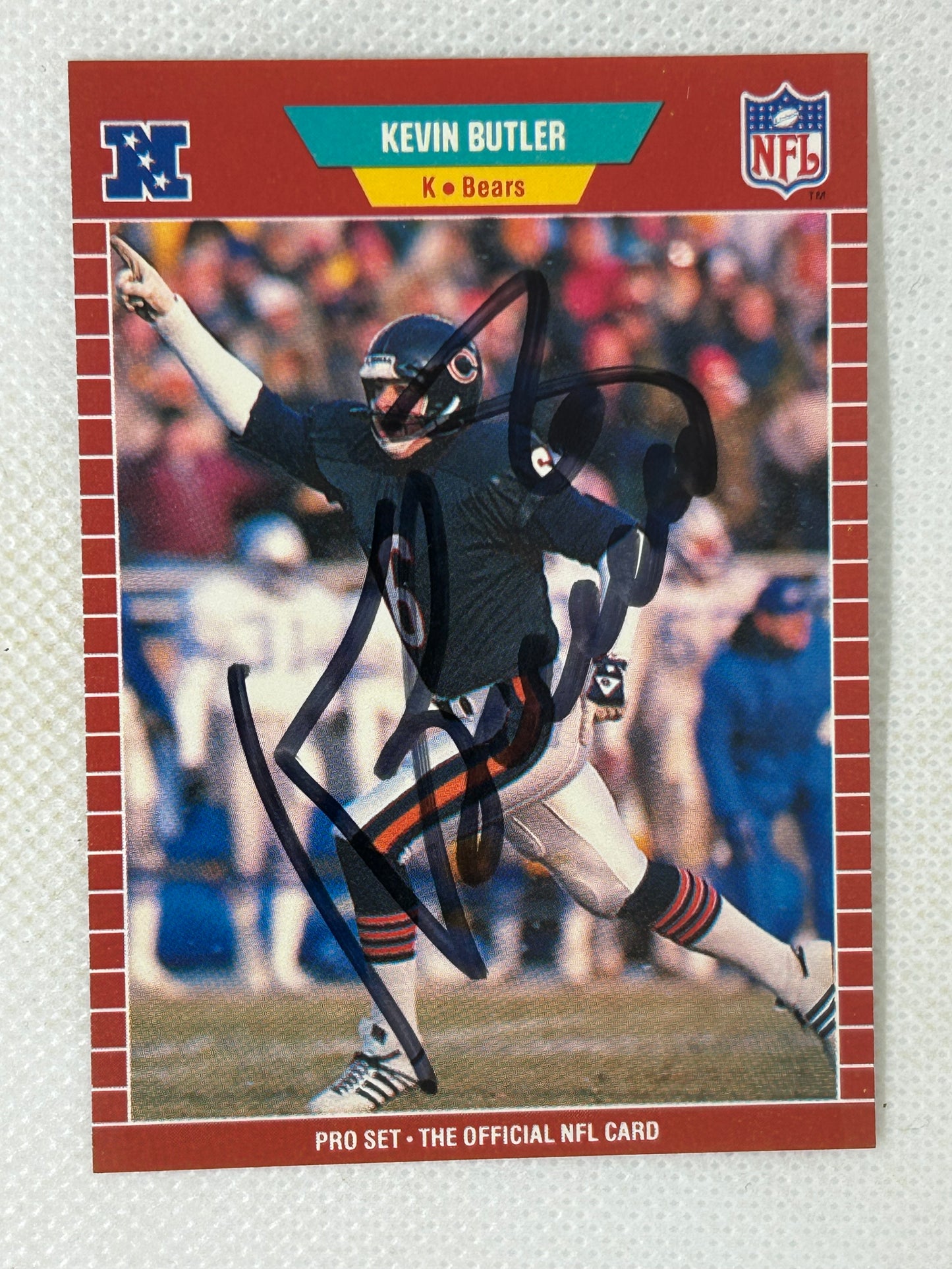 1989 Pro Set #36 Kevin Butler Chicago Bears Signed Card