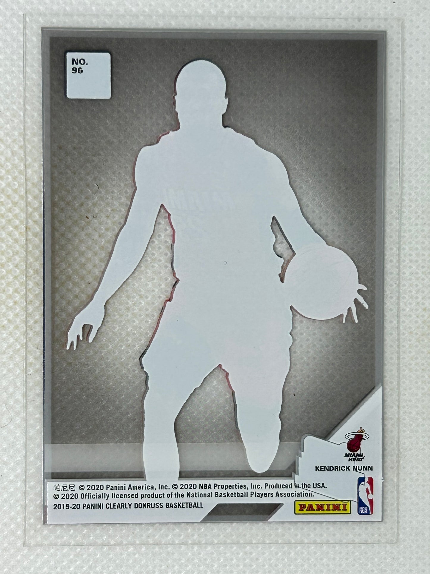 2019-20 Panini Clearly Donruss Rated Rookie Purple Kendrick Nunn #96 Miami Heat