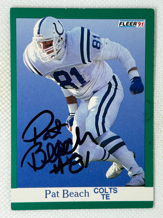 1991 Fleer Pat Beach #74 Indianapolis Colts Signed Card