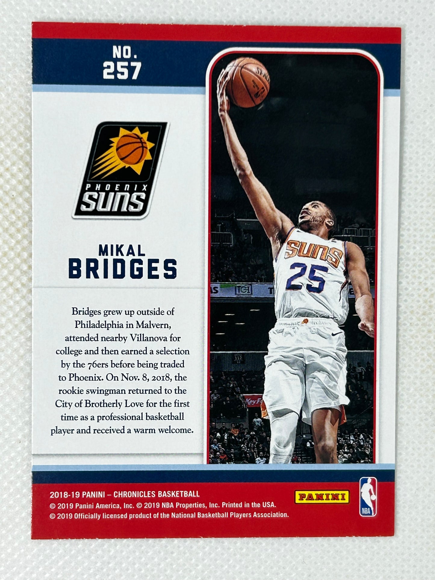 2018-19 Panini Chronicles Marquee Rookie #257 Mikal Bridges Phoenix Suns