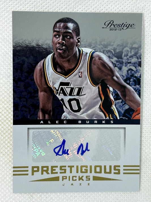 2012-13 Prestige Prestigious Picks Rookie Signatures Alec Burks #11 Utah Jazz