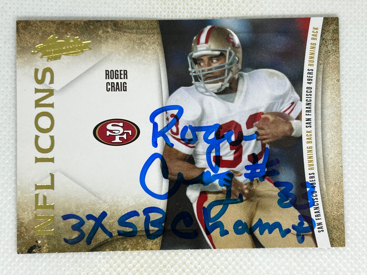 2010 Panini Absolute Memorabilia NFL Icons Roger Craig #24 San Francisco 49ers Signed Card