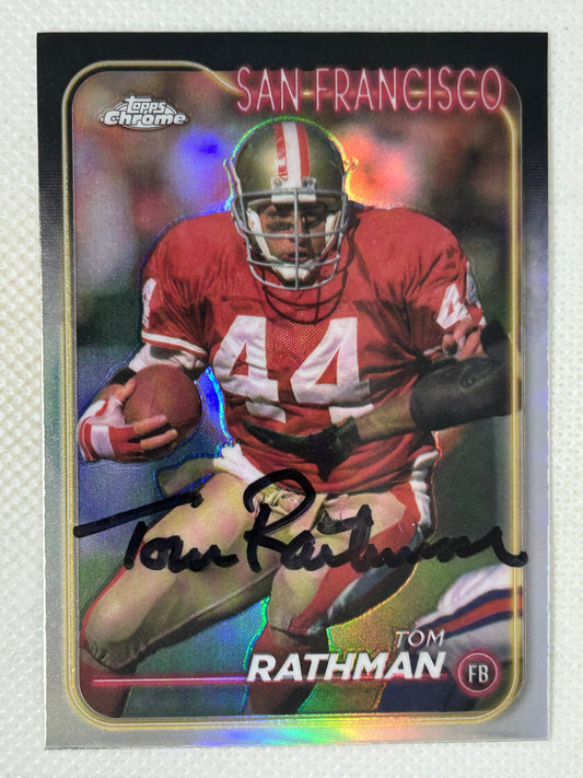 2024 Topps Chrome Refractor #181 Tom Rathman San Francisco 49ers Signed Card