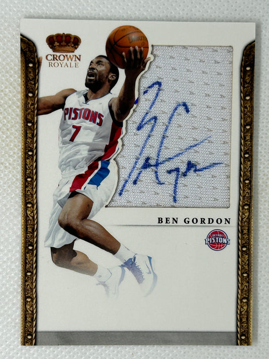 2011-12 Panini Crown Royale Silhouettes Relic Autograph #210 Ben Gordon /25 Detroit Pistons