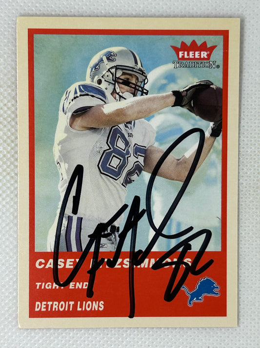 2004 Fleer Tradition Casey Fitzsimmons #170 Detroit Lions Signed Card