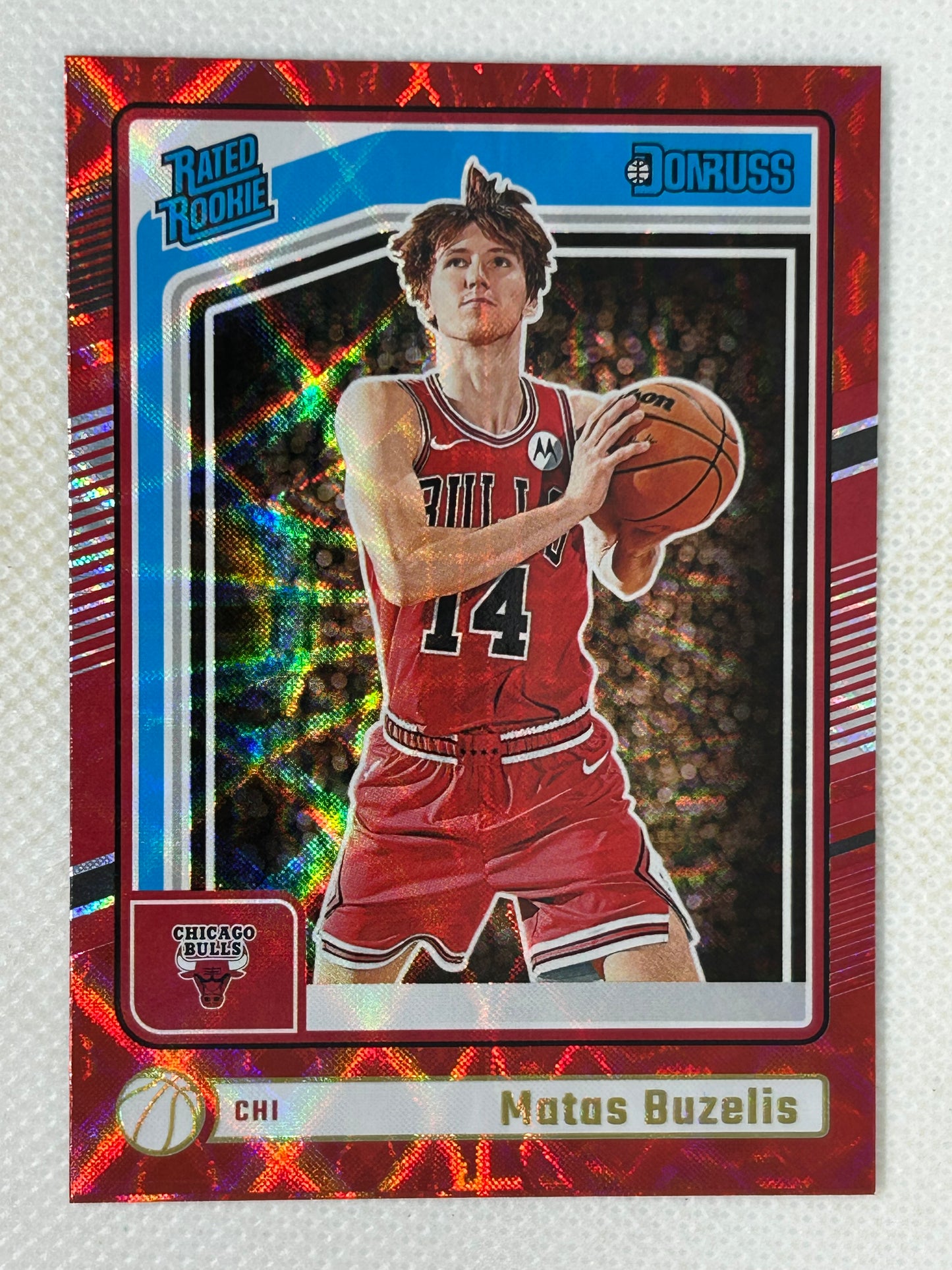 2024-25 Panini Donruss International Red Rated Rookie Matas Buzelis #240 Chicago Bulls