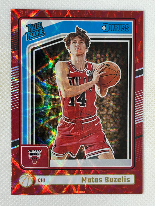 2024-25 Panini Donruss International Red Rated Rookie Matas Buzelis #240 Chicago Bulls